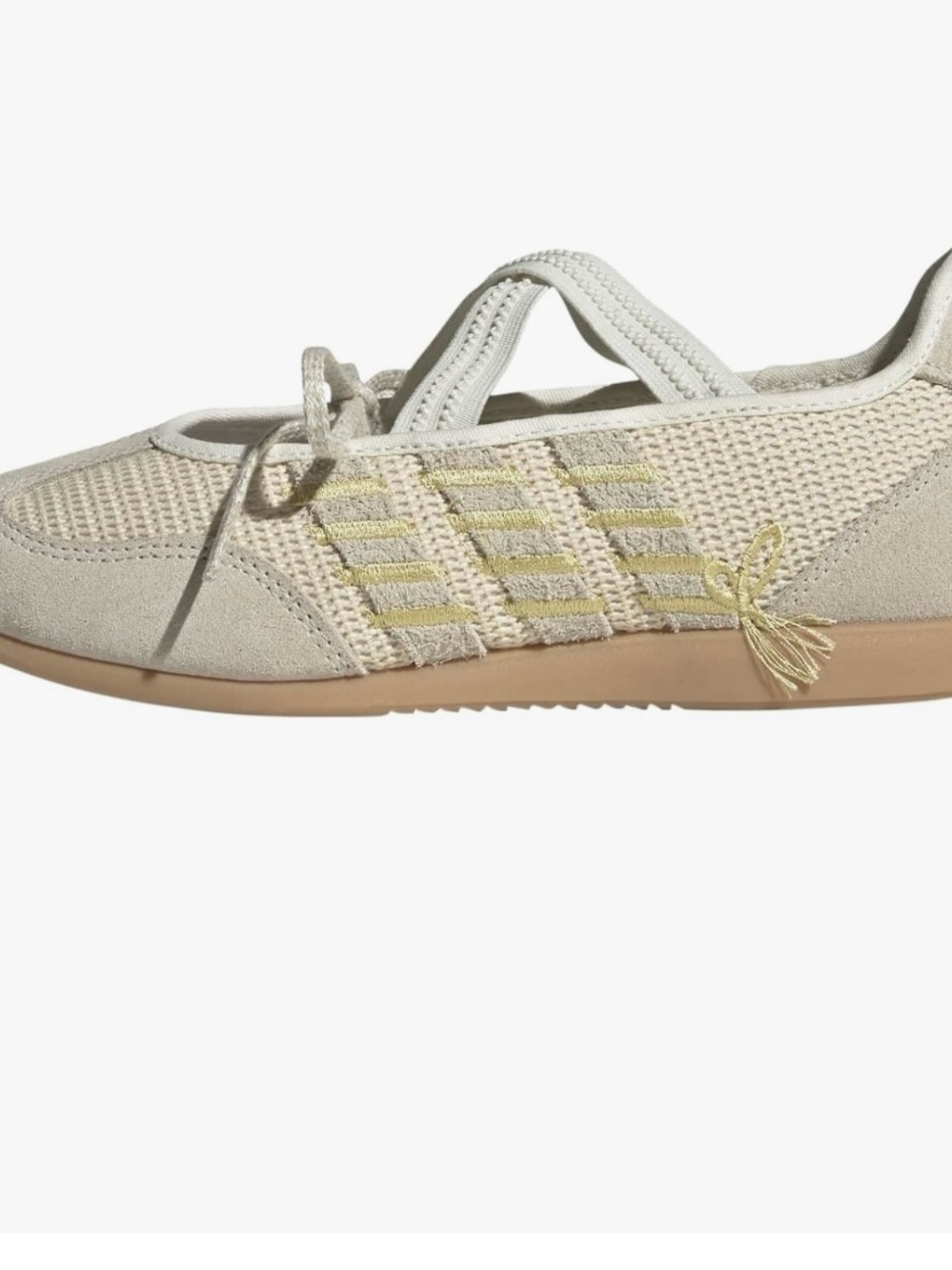 adidas Cream & Pale Yellow Mesh Ballet Sneakers - Picture 3 of 7